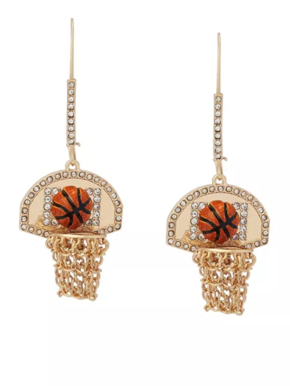 Betsey Johnson Basketball Net Dangle Earrings NWT